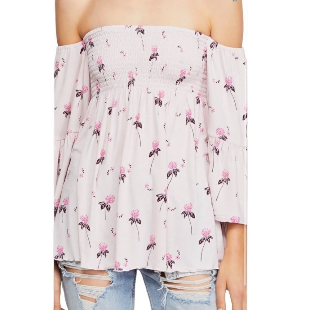 Free People Lana Off The Shoulder Floral Tunic XS